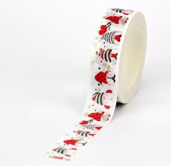 'Ladybug Love' Gnomes - 10m Washi Roll