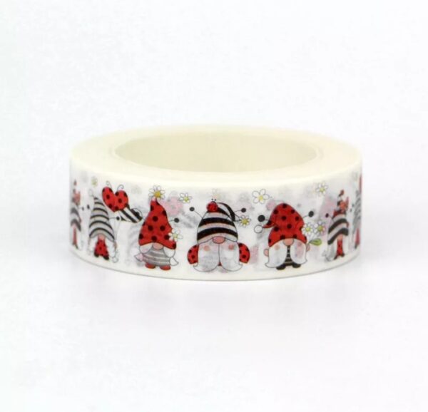 'Ladybug Love' Gnomes - 10m Washi Roll - Image 2